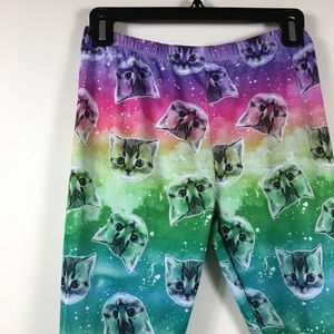 Rainbow Cat Print Leggings Soft Legging Size XL